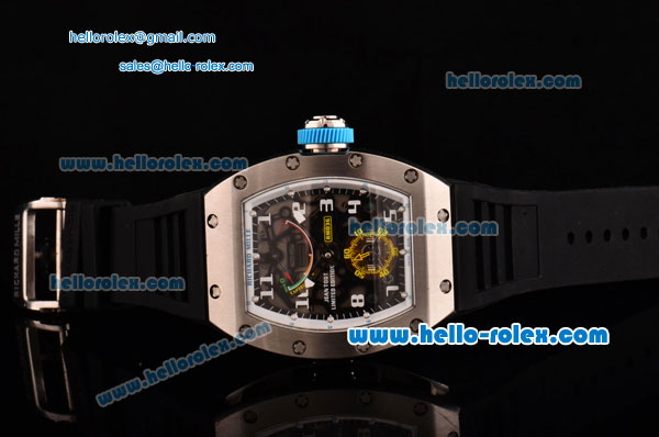 Richard Mille RM036 ST28-UP Automatic Steel Case with Black Rubber Strap Skeleton Dial and White Numeral Markers - 7750 Coating - Click Image to Close